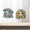 (US Local)2pcs/set 5D DIY Diamond Painting Dots Animal Flower Special Shape Pendant Hanging Craft Kits