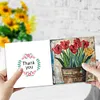 (US Local)6Pcs Retro Tulip DIY Diamond Painting Greeting Card 5D Drill Painting Card Kit