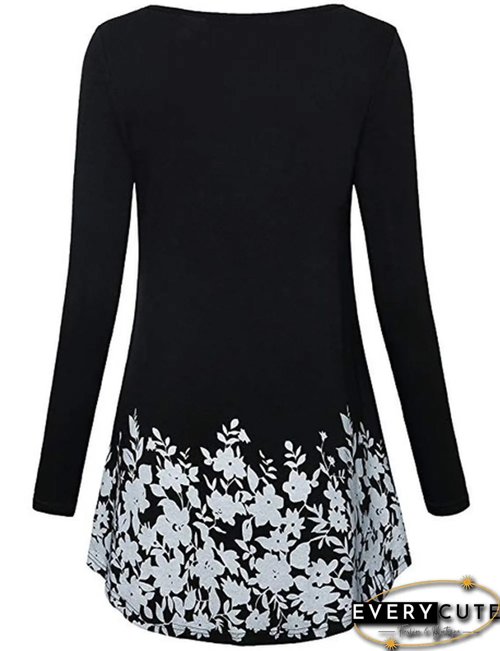 Women Autumn Fashion Floral Printed Tunics Women Basic Long Sleeve Casual Tops T-Shirt