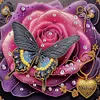 Fleurs De R&ecirc;ve Et Papillons-Peinture Diamant En Forme Sp&eacute;ciale-40 * 40CM