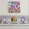 DIY Pearl Painting Baby Elephant for Home Decor with Frame(25x25cm)