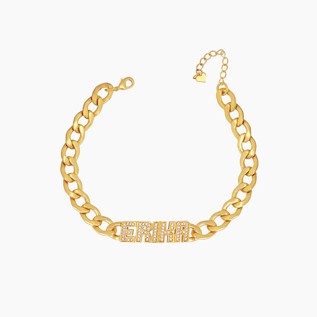 Cuban Chain Two-tone Custom Bracelet