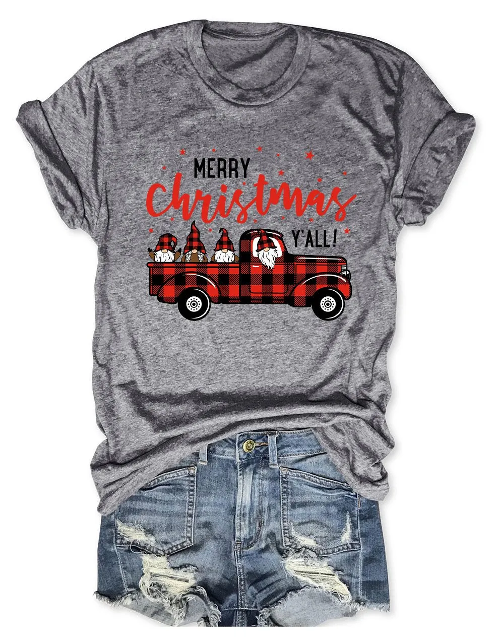 Gnomes in Truck Merry Christmas T-Shirt