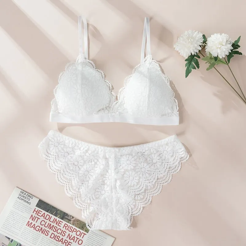 Beauty Back Sexy Bra Set Underwear Lace Push-up Bra and Panty Set Female Brassiere Yellow Flower Embroidery Lingerie Set