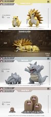 1/20 Scale World Zukan Evolution of Sandslash Set & Alola Sandslash Set & Rhyhorn Set & Dugtrio Set - Pokemon Resin Statue - VS Studio