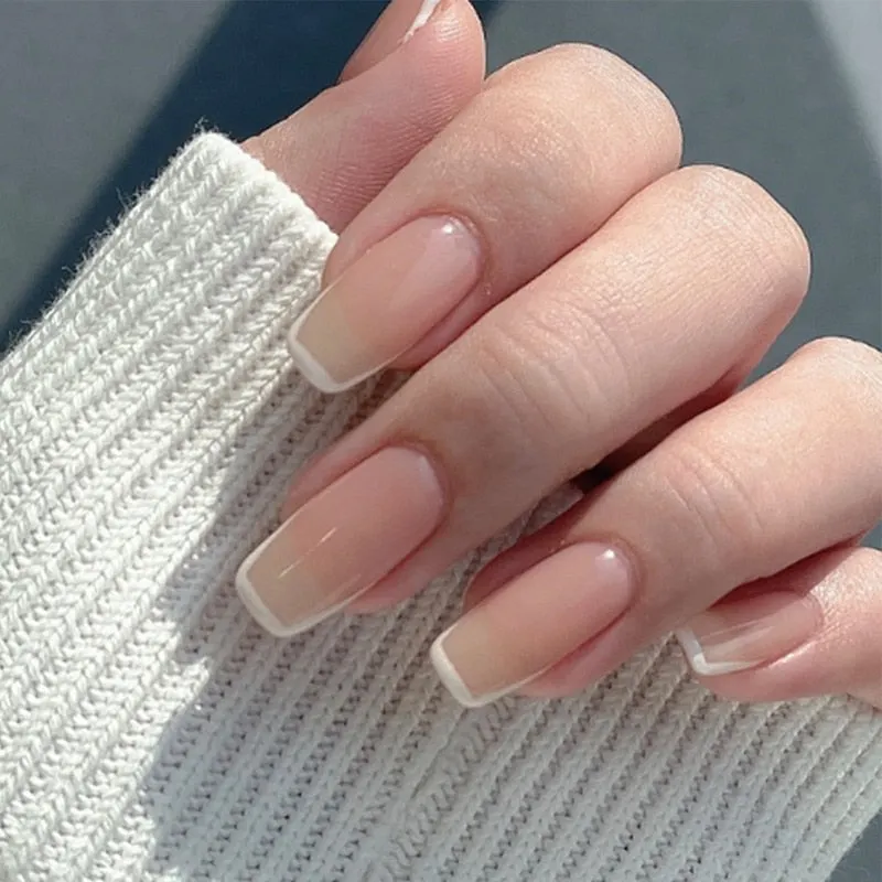 24pcs Butterfly Nail Patch Glue Type Removable Long Paragraph Fashion Manicure Wearable False Nails Patch With Glue Fake Nails-Nail Inspo