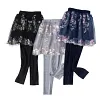 Kid Girl Teenage Leggings Floral Cake Skirt Pants