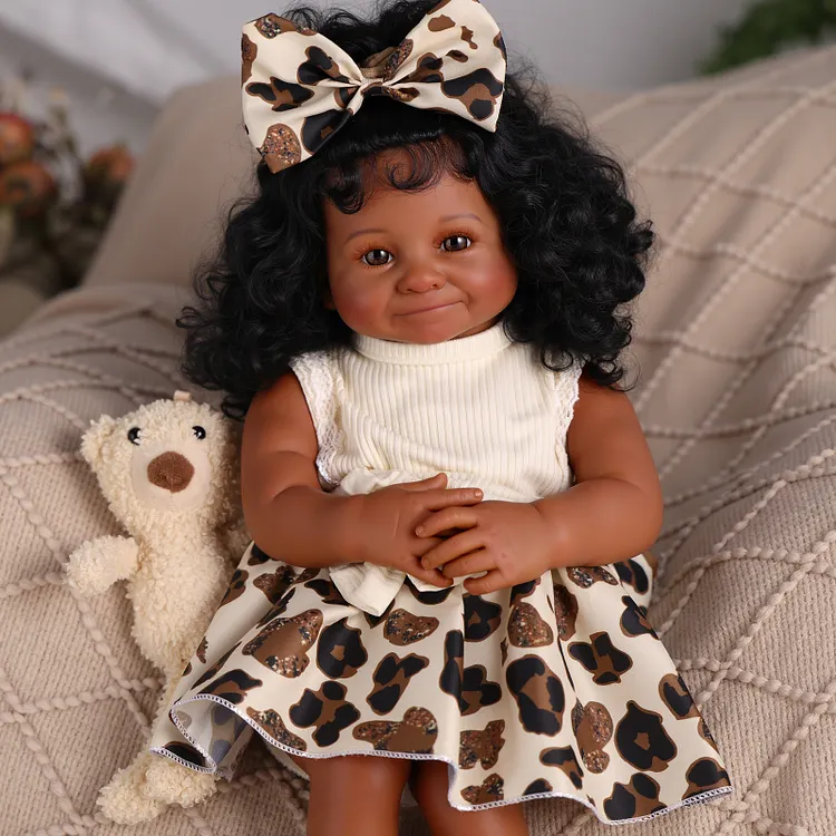Babeside Quiet Reborn Baby Bemi 20" African American Toddler Girl Releasing Stress