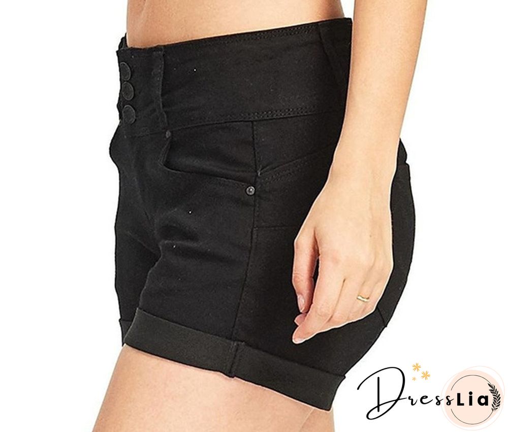 Plus Size Womens Ladies High Waist Short Jeans Shorts Denim Pants