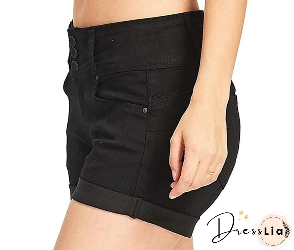 Plus Size Womens Ladies High Waist Short Jeans Shorts Denim Pants