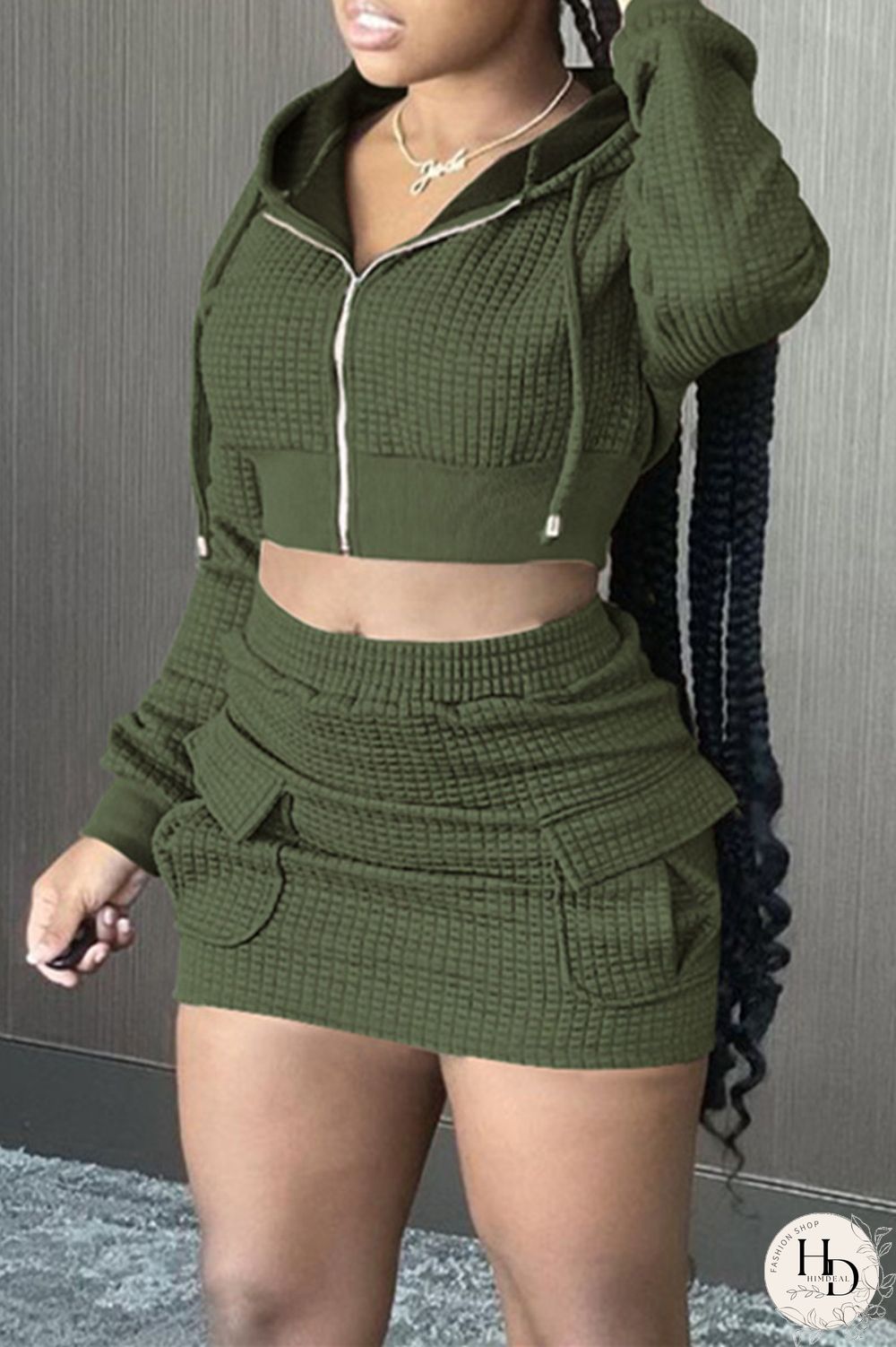 Brown Sexy Casual Solid Basic Hooded Collar Long Sleeve Two Pieces