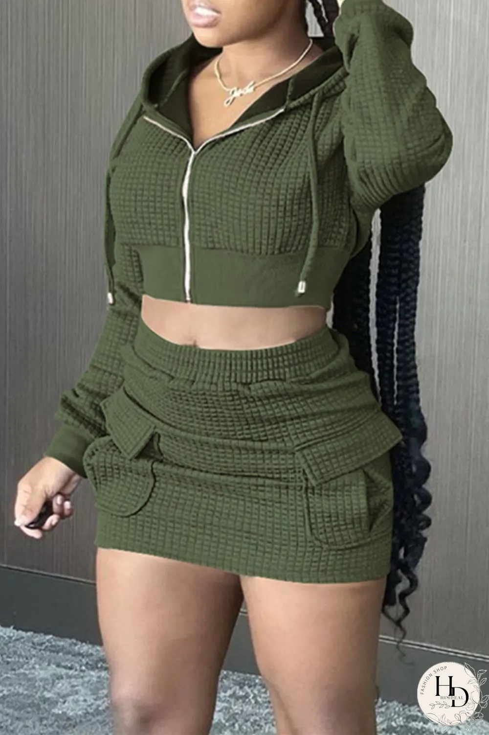Brown Sexy Casual Solid Basic Hooded Collar Long Sleeve Two Pieces