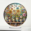 Potted Plant Acrylic DIY Diamond Painting Clock Kit 5D Diamond Art Clock