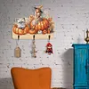 Wooden Halloween Pumpkin Elf 3 Hooks Diamond Painting Hook Rail DIY Craft Decor