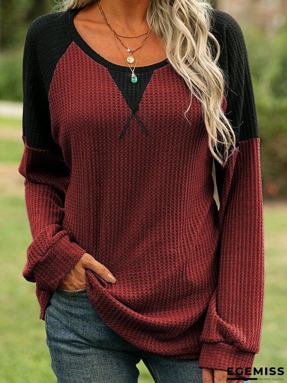 Casual Crew Neck Shirts & Tops | EGEMISS
