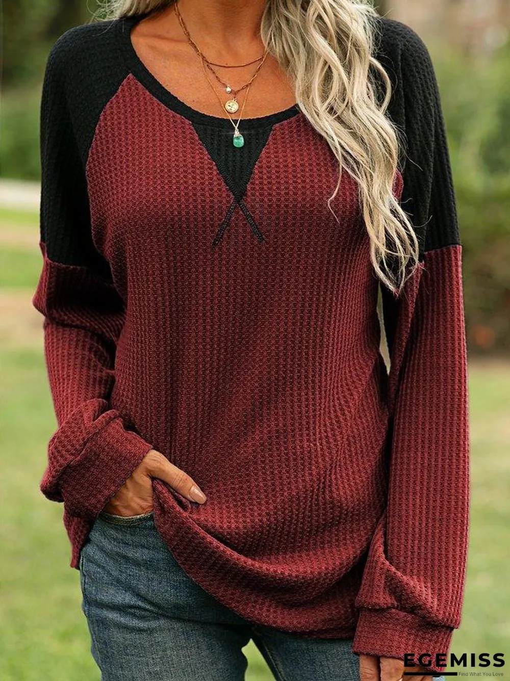 Casual Crew Neck Shirts & Tops | EGEMISS