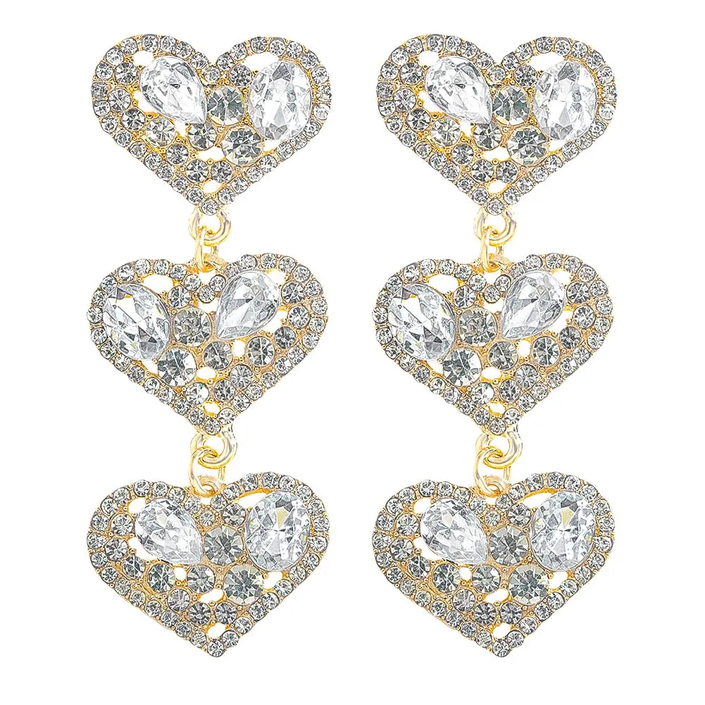 Dvacaman New Shiny Rhinestone Earrings Tassel Drop Earrings For Women Luxury Jewelry Long Dangle Earrings 2022 Party Accessories
