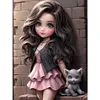 >SALE<5D DIY Full Round Drill Diamond Painting Curly Haired Big Eyed Girl Decor30x40cm