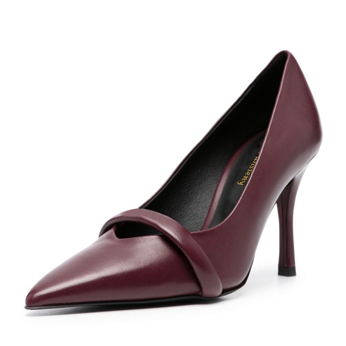 Burgundy Stiletto Heel Slip-On Pointed Toe Pumps for Women Nicepairs