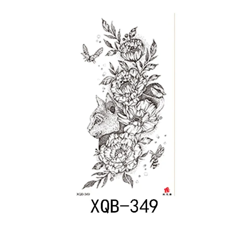 Small Full Arm Waterproof Tattoo Sticker Half Arm Arm Painted Flower Animal Arm Lasting European and American Tattoo Sticker