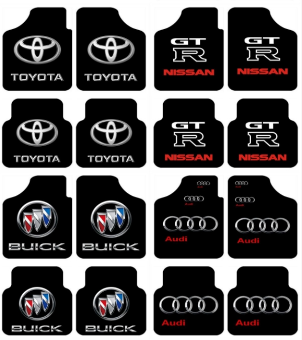 Four Seasons Suede Non-slip Washable Car Logo Car Floor Mats