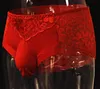 Light luxury men's breathable lace sexy large size U-shaped bag underwear shorts