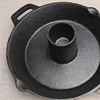 28CM Thick Turkey Pot with Handle Cast Iron Pre-Seasoned Chicken Roaster Pan