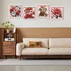 4Pcs Fruits Rouges Et Fleur Rouge-Peinture Diamant En Forme Sp&eacute;ciale-30*30CM