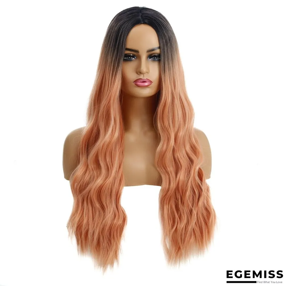 Wavy Curly Hair Ladies Wig Headgear Gradient Long Curly Hair | EGEMISS