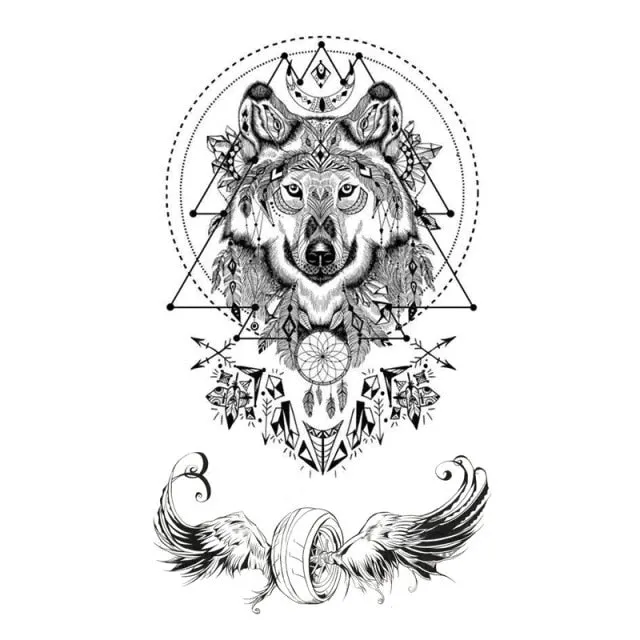 Waterproof Temporary Tattoo Stickers Butterfly Tiger Feather  Design Tattoo Children Black Body Art Fake Tattoos for Men Women