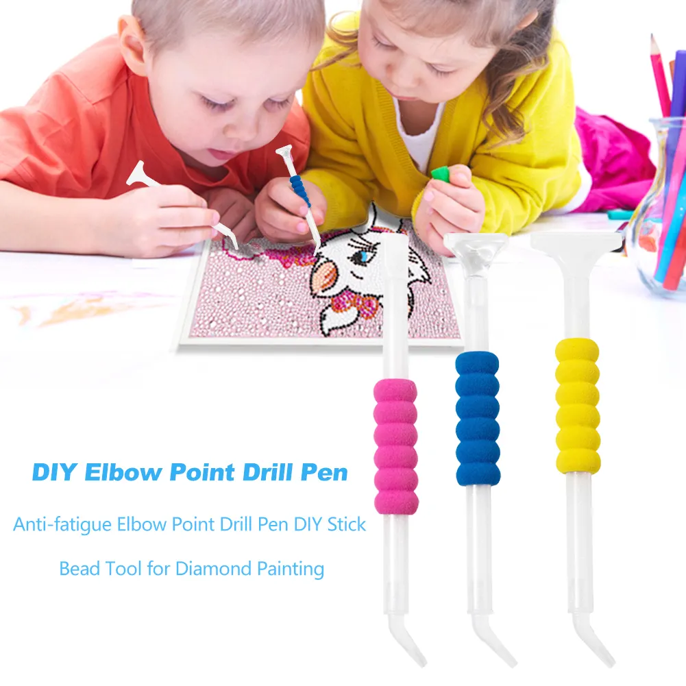 Anti-fatigue Elbow Point Drill Pen DIY Stick Bead Tool for Diamond Painting(Color randomly)