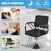 [US Local Warehouse] Hairdresser Barber Salon Chair Capacity 420 Lbs Barber Chair with Heavy Duty Hydraulic Pump 360 Swivel Adjustable Styling Equipment for Barbershop Home Hairdresser (Silver)