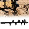[US Local Warehouse] 12 X 52 In Auger Drill Bit Spiral Excavator Auger 2 Inch Hexagonal Connection 2 Hex Auger Bit Replacement Garden Spiral Hole Planter Digger Steel Hole Digging Tool for Column Hole Excavator