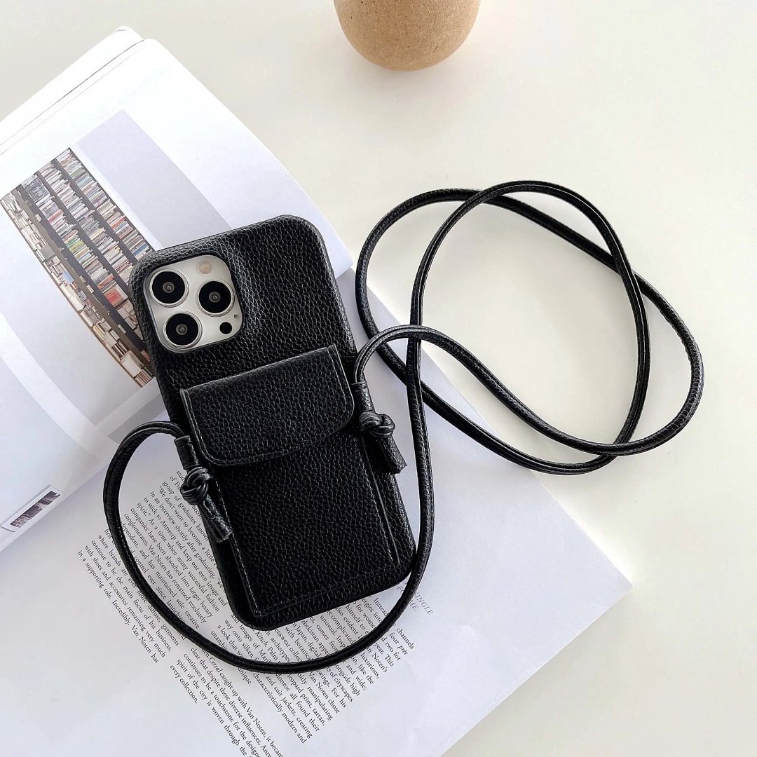 Suitable for Apple 13/14 series messenger card  bag Phone case