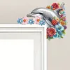 (US Local)Dolphin  Diamond Painting Door Corner Sign DIY Door Frame Decoration