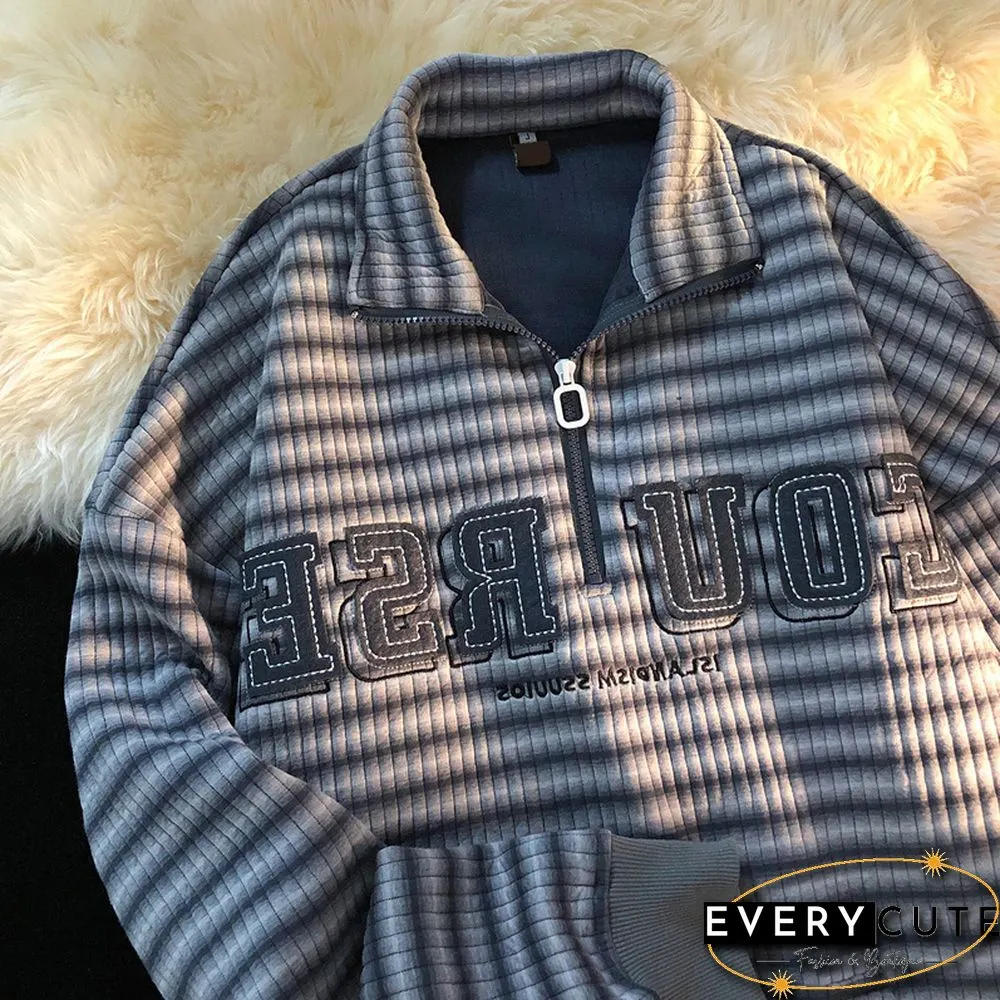 Unisex Waffle Polo Sweatshirt