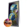 >SALE<5D DIY Full Square Drill Partial AB Drill Diamond Painting Peony Blue 45x75cm