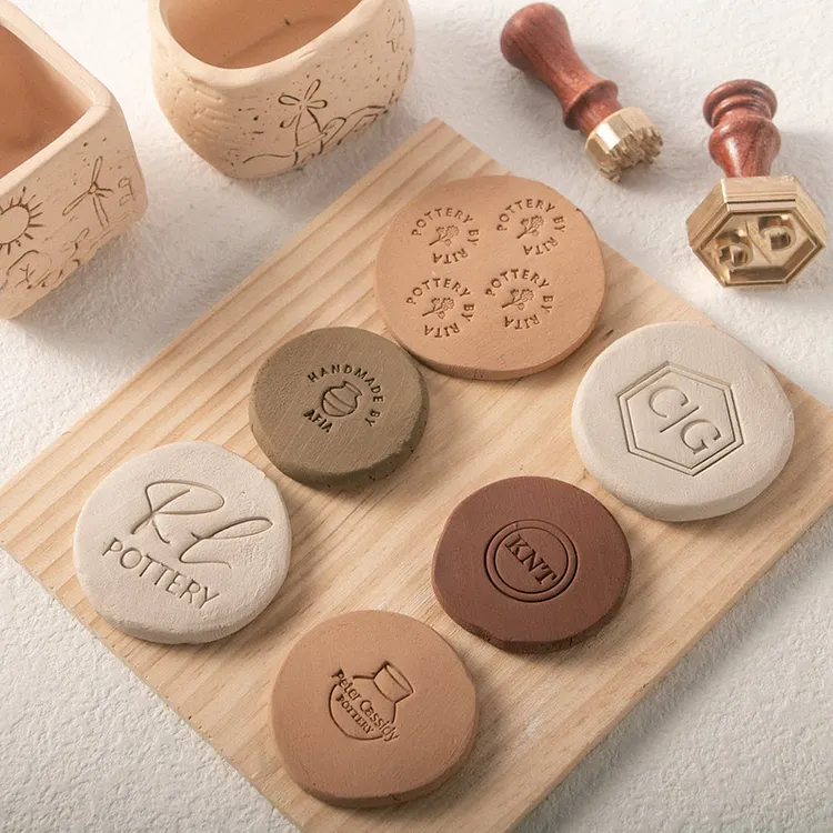 Custom Pottery Stamp for Clay Personalized Clay Stamp with Own Design Logo, Ceramic Letter Stamp for Clay, Create Unique Imprint, Potters Maker Lover Custom Christmas Gift