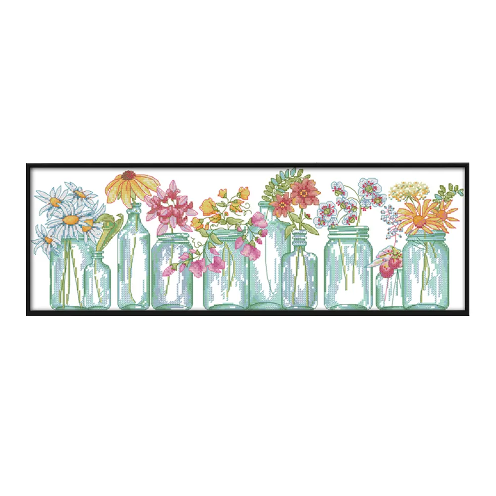 14ct Stamped Cross Stitch - Flower(52*20cm)