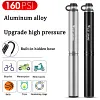 WEST BIKING Bicycle Mini Pump Aluminum Alloy 160PSI Portable High Pressure Inflator Mountain Road Bike Cycling Equipment
