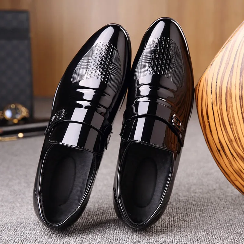 Business Men Dress Shoes slip on Patent Leather Shoes Male Formal Shoes Handsome Men Pointed Toe Shoes for Wedding loafers s5