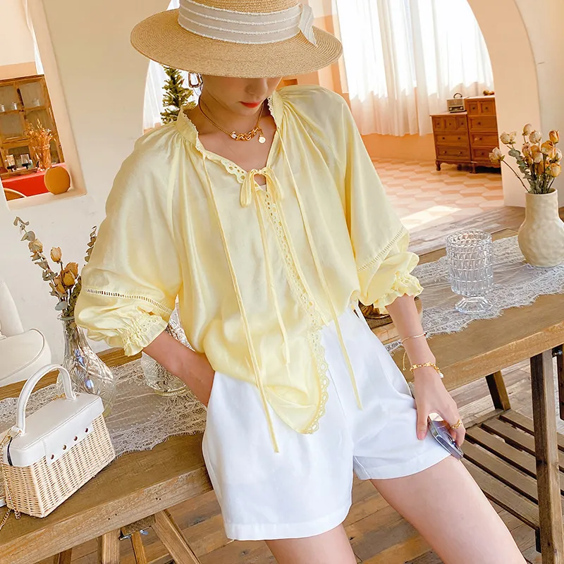 Uveng Uveng Spring And Summer New Shirt Women Loose Design French Temperament Lady Shirt Shenzhen South Oil Women's Clothing
