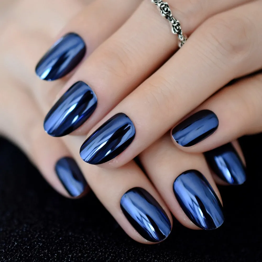 Nail Art Salon Oval Acrylic French Nail Kit Real Medium Length Grace Oval Fake Nails French 24 Tips-Nail Inspo
