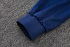 Joyfball 2025/2026 Kids Size Real Madrid Long Zipped Jacket Retro Version Royal Blue Soccer Jersey  1:1 Thai Quality 