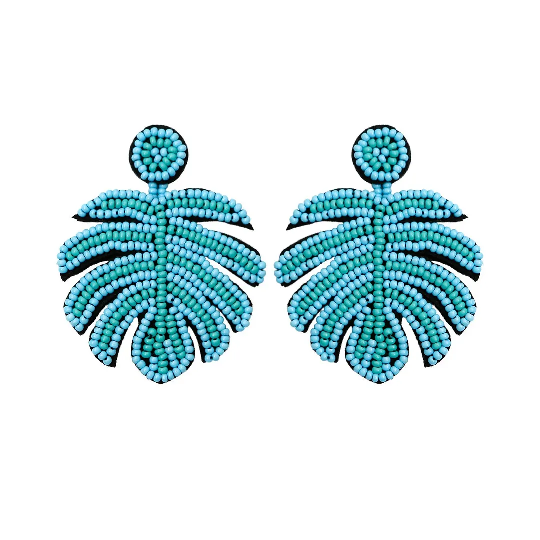Dvacaman Bohemian Colourful Weave Beaded Flower Statement Drop Earrings Women Ethnic Handmade Seed Beads Dangle Earrings Jewelry