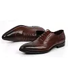 Mens Vintage Brogue Oxford Leather Dress Shoes 