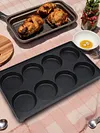 8-Hole Egg Burger Machine Reusable Meat Fryer Plate Bread Mold Pan for Gas Oven
