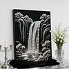 (30x40cm)DIY Pearl Painting Framed Waterfall Handmade Pearl Material Art Kit Living Room Decor
