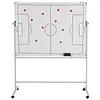 [US Local Warehouse] Mobile Double-Sided Soccer Coaching Board Height Adjustable Whiteboard with Wheels Dry Erase Board with Magnets Pen & Eraser for Coaches (Football)