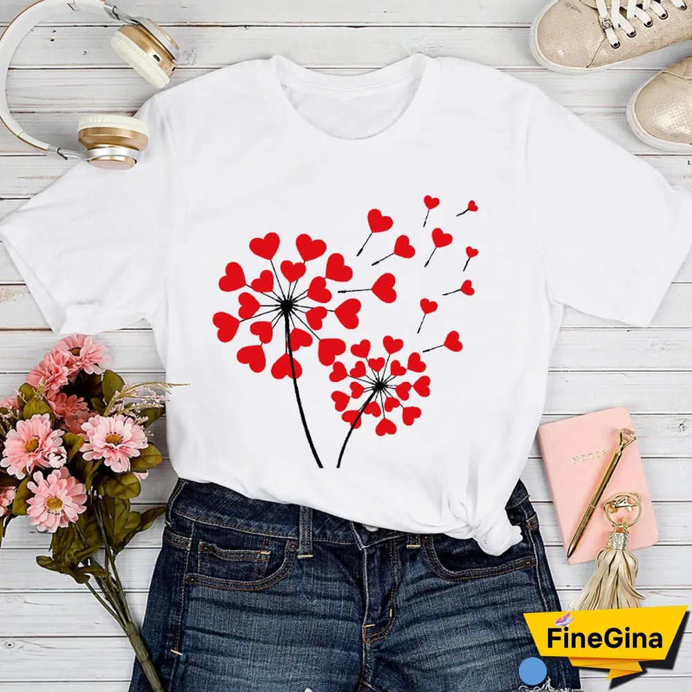 T-shirts Women Love Geometric Trend Style 90s Spring Summer Tshirt Top Lady Print Clothes Graphic Female Tee T-Shirt